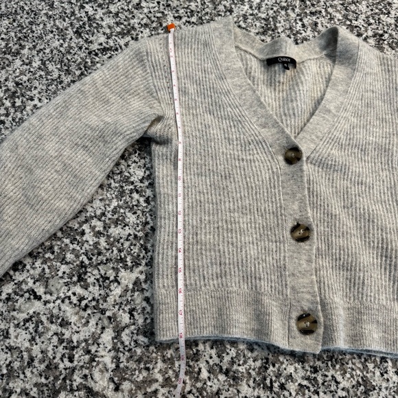 Quince Baby Alpaca-Wool Cropped Cardigan Light Grey - Picture 8 of 8